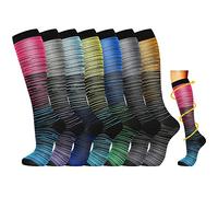 Losvcbcx 2/4/6/7 coppie di calze da compressione da 15-20 mmHg per uomini e donne sono i migliori articoli sportivi e medici per le infermiere che corrono in volo