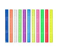 LOSVIP # Righello colorato trasparente in plastica, righello 12 per la scuola, righello con cm, mm e righello scolastico luminoso (colore casuale) (trasparente, taglia unica)