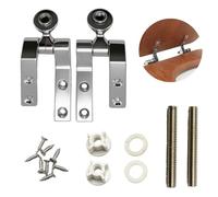 Loszaral Kit di ricambio universale per sedile WC, cerniere in metallo cromato con bulloni, viti, dadi per la maggior parte dei sedili in legno, facile da installare, accessori per il bagno