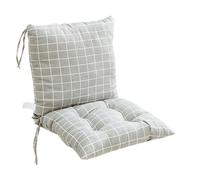 Lot de 2 coussins de chaise à dossier haut, 40 × 80 cm - Coussins d'assise rembourrés et moelleux avec dossier de soutien, faciles à nettoyer et antidérapants pour chaises de jardin, de terrasse (O)