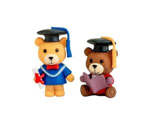 Lot de 2 mini ours de remise dê diplôme, cadeau significatif, 1 ensemble, animal avec casquette pour la classe 2026, mini ours souvenir dê remise diplôme, polyvalent, pour la maternelle