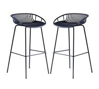 Lot de 2 tabourets de Bar Sans accoudoirs - Chaises hautes à Hauteur fixe pour Cuisine, Salle à Manger, Café et Salle de Jeux - Capacité de 300 lb Design élégant et Durable