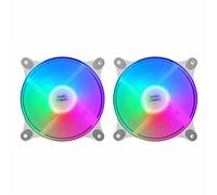 LOT DE 2 VENTILATEURS BOITIER MARS GAMING MF-DUO RGB - 12CM (BLANC)
