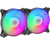 LOT DE 2 VENTILATEURS BOITIER MARS GAMING MF-DUO RGB - 12CM (NOIR)