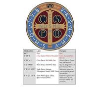 Lot de 20 images-prière - Médaille de saint Benoît e lecture de la médaille de saint Benoît