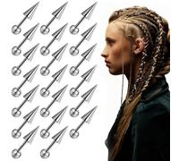 Lot de 20 pinces à cheveux gothiques pour femmes et hommes, bijoux de cheveux tendance, accessoires punk en métal à pointes pour styles gothique et emo, parfaits pour les tresses, Punk clip