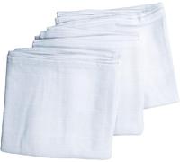 Lot de 3 langes bébé en coton bio - 70x70 cm - Blanc