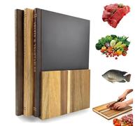 Lot de 3 planches à découper en forme de livre avec support, planches à découper en bois en forme de livre, planches à découper décoratives en bois massif pour la cuisine, fromage, pain, viande, prépa