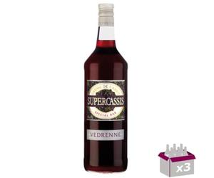 Lot de 3 Vedrenne - Crème de cassis Supercassis 15° - 1L