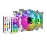 Mars Gaming MF-3DKIT Bianco, Kit 3 Ventole ARGB 360° 12cm, Specchio Infinito 3D, Sistema Antivibrazioni, Controller ARGB, Telecomando RF, Compatibilità Completa