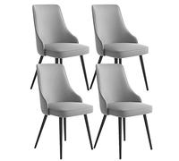 Lot de 4 chaises de Cuisine et Salle à Manger, chaises d'appoint en Cuir PU imperméable avec Pieds en Métal - Chaises de Salon et de Bar - Meubles pour Cuisine et Salle à Manger