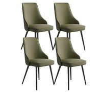 Lot de 4 chaises de Cuisine et Salle à Manger, chaises d'appoint en Cuir PU imperméable avec Pieds en Métal - Chaises de Salon et de Bar - Meubles pour Cuisine et Salle à Manger