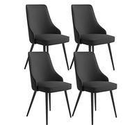 Lot de 4 chaises de Cuisine et Salle à Manger, chaises d'appoint en Cuir PU imperméable avec Pieds en Métal - Chaises de Salon et de Bar - Meubles pour Cuisine et Salle à Manger