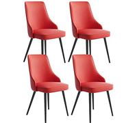 Lot de 4 chaises de Cuisine et Salle à Manger, chaises d'appoint en Cuir PU imperméable avec Pieds en Métal - Chaises de Salon et de Bar - Meubles pour Cuisine et Salle à Manger