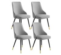 Lot de 4 chaises de Cuisine et Salle à Manger, chaises d'appoint en Cuir PU imperméable avec Pieds en Métal - Chaises de Salon et de Bar - Meubles pour Cuisine et Salle à Manger