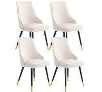 Lot de 4 chaises de Cuisine et Salle à Manger, chaises d'appoint en Cuir PU imperméable avec Pieds en Métal - Chaises de Salon et de Bar - Meubles pour Cuisine et Salle à Manger