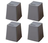 Lot de 4 tabourets de Bar empilables en Plastique Gris - Chaises de Salle à Manger Sans dossier Peu encombrantes pour Cuisine, Salon, Bureau - Design carré Durable et élégant