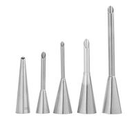 Lot de 5 Douilles Pâtisserie en Acier Inoxydable, Buse de Remplissage Longue pour Beignets et Éclairs, Embout Seringue à Confiture et Crème, Kit Décoration Cupcakes et Choux à la Crème