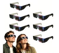 Lot de 6 Lunettes Eclipse Solaire, Certifié ISO 12312-2 et CE, Lunette pour Eclipse Solaire, Spécial pour Protéger les yeux