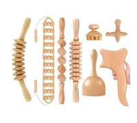 Lot De 8 Rouleaux De Massage Professionnels Pour Thérapie En Bois,Massaggiatore Anticellulite - Pour Sculpter Corps,Drainage Lymphatique,Soulagement Douleurs Musculaires,Anti-Cellulite