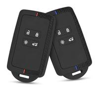 Lot di 2 Custodie per Chiave Auto e Supporto per Chiave Auto, Protezione Completa Compatibile con Renault, Materiale TPU Ajustato, Custodia per Chiave in Silicone Nero con Linea Rossa per Clio Megane