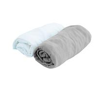 Lot Foglie 2-PMP Copertine Jersey Bianco/Taupe 70x140 cm