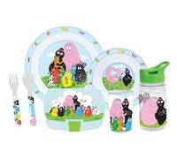 Lot vaisselle - FUN HOUSE - BARBAPAPA - Verre, assiette Ø22 cm et Ø16 cm, couverts, gourde et boite goûter