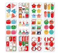 Lotbun 162 PZ Adesivi di Natale, 24 Fogli Regalo Adesivi Carte Adesivi Adesivi Buon Natale Per Decorazione Regalo Natale Confezione Regalo