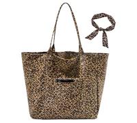 LOTEZAVA Borsa Tote Leopardi, grande borsa da donna in tela, elegante borsa a tracolla per shopper, borsa a tracolla con personalità, borsa alla moda da donna, marrone, Groß