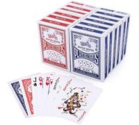 LotFancy 12 Mazzi di Carte da Gioco, Carte da Poker per Francesi Scala 40 Ramino Machiavelli Blackjack per Feste Regali e Giochi, Poker 63.5x88.9mm, Colore Blu e Rosse