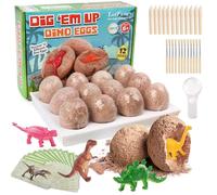 LotFancy Kit di Scavo Dinosauri Giocattoli per Bambini, 12 Uova Dinosauro da Scavare, Archeologia Set, Regalo Educativo per Bambini e Bambine dai 6 Anni