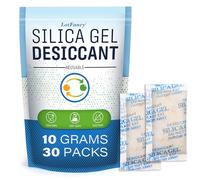 LotFancy Silica Gel 30 Pacchetti 10g ad Ogni Confezione Silica Gel Riutilizzabile e Sicuro per Cassetto o Scarpiera Assorbi Umidità Antimuffa Inodore e Non Tossico