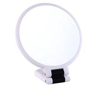 LOTIKO 1 specchio portatile con ingrandimento 10x, specchio pieghevole da viaggio, con piedistallo a doppio lato e immagine reale, cosmetico portatile da donna (bianco)