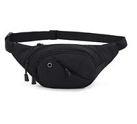 Lotisie Marsupio, Waist Fanny Pack Bag in Panno Oxford con Cinturino Regolabile per Corsa Sport, Esercizio Fisico, Viaggi, Ciclismo per Unisex Adulto, Nero