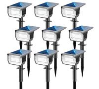 LOTMOS 9Pcs Faretti Solari da Esterno, 72 LED Lampade da Giardino 3 Modalità IP67 Impermeabile Luce per Cortile, Patio, Vialetto, Alberi