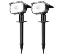 LOTMOS Faretti Solari da Giardino con Sensore di Movimento, [56LED/3 Modes] Lampade da Giardino Potenti Impermeabile Luci Solari Esterno Energia per Cortile Vialetto