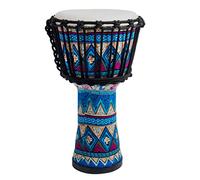 lotmusic Djembe African Drum Bongo Congo Stardard - Tamburo in pelle di capra (20,3 cm, blu)