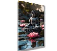 Loto Dipingere con i Numeri Adulti 30 x 60 cm Tela,Dipingere con i Numeri zen Motivo Design,Hobby Creativi Adulti Kit di Pittura Acrilica Fai-da-Te,Home Room Decor,Regalo Creativo(Senza Cornice)975-W