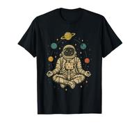 Loto Vintage meditante dell'astronauta Zen Yoga Universe Maglietta