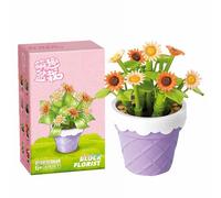 LOTOLO Mini Fiore Succulente Bonsai Building Block Set,Simulazione Pot Pianta Artificiale Particella Fiore Collezione Botanica Costruzione Mattoni Giocattolo,Decorazioni per la casa (Daisy)
