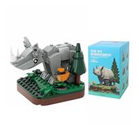 LOTOLO Set di blocchi di costruzione di mini animali,Collezione di animali della terra carina Gioco di mattoni da costruzione,Decorazioni per la casa (Rhino)