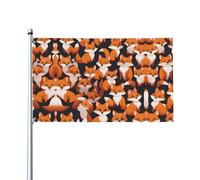 lots of cartoon little foxes, bandiera decorativa per esterni (0,9 x 1,5 m), resistente allo sbiadimento, bandiera per matrimoni e anniversari all'aperto
