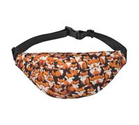 lots of cartoon little foxes, grande borsa a tracolla alla moda, da viaggio, casual, per ragazzi, adatto per sport, corsa, ciclismo, viaggi, pesca