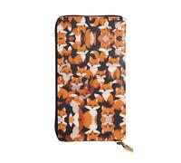 lots of cartoon little foxes Portafoglio lungo in pelle con stampa - Portafoglio personalizzato alla moda, scomparti multipli per carte e portamonete, nero, taglia unica, Nero, One Size