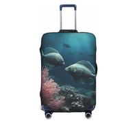Lots of Cute Fish Trolley Valigia Copertura Protettiva Anti-Graffio Coperture Bagagli Protezione Dei Bagagli, 45-81 cm, Adatto per Viaggi, Viaggi di Lavoro, bianco, M