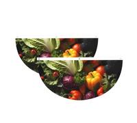 Lots of fresh vegetables Half Circle Bunting Flag Outdoor Hanging | 2 striscioni impermeabili a 3 occhielli per portico, recinzione e balcone. Eventi patriottici della Giornata