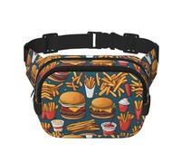 Lots of tasty food Square Double Layer Waist Bag Belt - Uni Everywhere Fanny Pack Purse for Running, Travel, Hiking, Fitness, Black, One Size, Nero, Taglia unica, Nero , taglia unica
