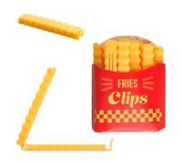 Lotsdonxia 12 clip in plastica gialla per sacchetti alimentari, a forma di patatine fritte innovative per freschezza e organizzazione della cucina