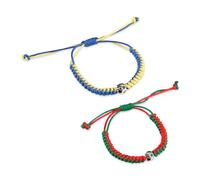 Lotsdonxia 2 braccialetti da calcio per ragazzi, braccialetti intrecciati regolabili da calcio, regali per fan dello spirito sportivo per ragazze e adolescenti