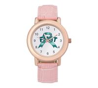 Lotta al cancro ovarico moda donna orologio facile lettura novità sottile quarzo casual vestito orologio da polso